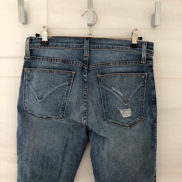 Hudson Distressed Silver Studded Light Blue Stretchy Skinny Jeans - Picture 8 of 9